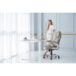 NOUHAUS Office Chair  +Posture Ergonomic PU Leather Chair - White