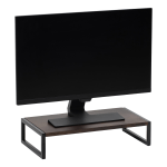 Realspace&reg; Acadia Wood/Metal Monitor Stand, 4-1/2&quot;H x 21-1/2&quot;W x 10&quot;D, Walnut/Black