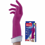 O-Cedar Playtex Handsaver Gloves - Hot Water, Chemical Protection - Medium Size - Latex, Nitrile, Neoprene - Yellow - Long Lasting, Durable, Anti-microbial, Odor Resistant, Comfortable, Textured Fingertip, Textured Palm, Reusable - For Household, Cle