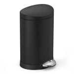 simplehuman Rectangular Open Top Metal Trash Can 2.6 Gallons 13 116 H x 6  14 W x 11 310 D Brushed Stainless Steel - Office Depot