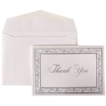 Jam Paper Thank You Card Set 4 78 X 3 38 65 Lb Bright Whitesilver 