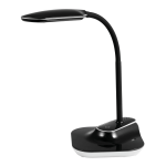 Realspace&trade; Pressler LED Desk/Clip Combination Lamp with USB Charging Port, 17&quot;H, Black