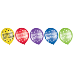 Amscan Fancy Brilliant Balloons Square Plates - 9-Inch Multicolor Birthday Party Plates, 18 Count - View #5