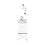 Dormify Sutton Charging 3-Drawer Cart on Wheels, Clear