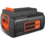 Black &amp; Decker 40V Max Battery, Lithium Ion, 2.5 Ah  For Cordless Tool, String Trimmer, Hedge Trimmer, Chain Saw, Sweeper  Battery Rechargeable  2500 mAh  40 V  1
