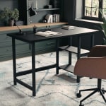 Martha Stewart Maddox 24W Home Office Parsons Computer Desk With Metal  X-Frame, Black/Oil Rubbed Bronze