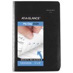 AT-A-GLANCE DayMinder 2024 Daily Appointment Book Planner Black Small 5 x 8 -