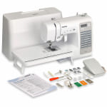 Brother XR9550 Sewing and Quilting Machine, Computerized, 165 Built-in  Stitches, LCD Display, Wide Table, 8 Included Presser Feet, 20x12x17, White
