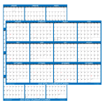 2025 SwiftGlimpse Reversible Yearly Wall Calendar, 24&rdquo; x 36&rdquo;, Navy, January To December