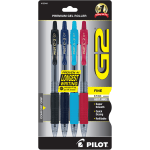 Pilot G 2 Retractable Gel Pens Fine Point 0.7 mm Clear Barrels Blue Ink  Pack Of 12 Pens - Office Depot