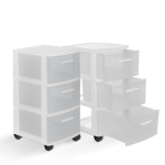 Inval Poly 3 Drawer Rolling Storage Cart 26 x 12 58 x 15 Taupe - Office  Depot