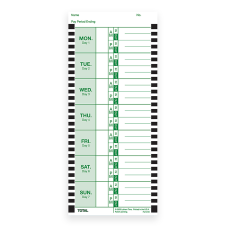 E16-100 Lathem Weekly Tru-Align Time Cards 100 Pack Single Sided for Use with Lathem 1600E Time Clock 