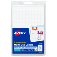 Avery Removable Multipurpose Labels 5412 516