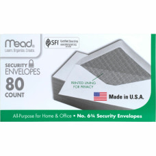 Mead White Security Envelopes Security 6