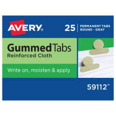 Avery Gummed Index Tabs Round Gray
