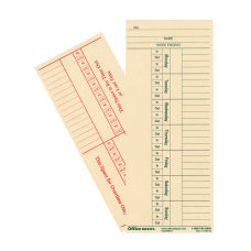 OfficeMax 2 Sided Weekly Time Cards