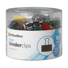 OfficeMax Multicolored Binder Clips Micro 100
