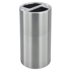 Safco Round Aluminum Dual Recycling Receptacle