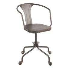 Lumisource Oregon Task Chair Antique MetalEspresso