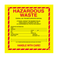 Tape Logic Hazardous Waste Shipping Labels