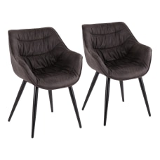 LumiSource Rouche Chairs BlackBlack Set Of