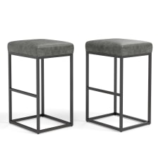 ALPHA HOME Faux Leather Bar Stools