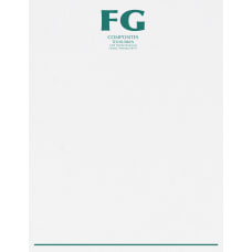 Custom 1 Color Raised Print Stationery