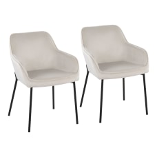 LumiSource Daniella Contemporary Dining Chairs CreamBlack