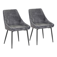 LumiSource Diana Chairs Dark Gray SeatBlack