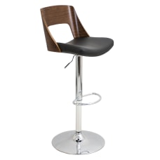 LumiSource Valencia Barstool WalnutBlackChrome