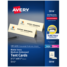 Avery Embossed Tent Cards 2 12