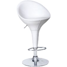 Elama Adjustable Plastic Bar Stools WhiteChrome