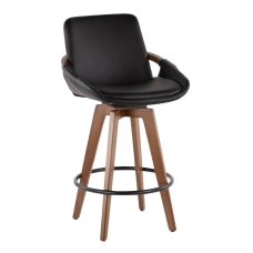 LumiSource Cosmo Counter Stools Black SeatWalnut