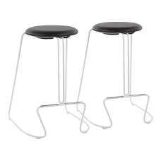 LumiSource Finn Counter Stools Black SeatWhite