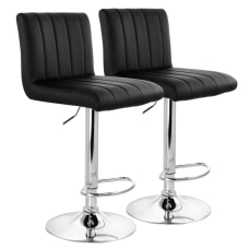 Elama Tufted Faux Leather Adjustable Bar