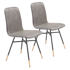 Zuo Modern Van Dining Chairs GrayBlackGold