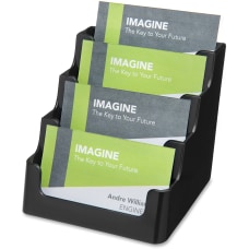 EA deflect-o Recycled Business Card Holder Black Holds 50 2 x 3 1/2 Cards D 