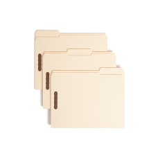 Smead Manila Reinforced Tab Fastener Folders