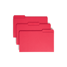 NEW LOT OF 100 Letter Expanding File Folder 1" w/PermClip Fastener Red 