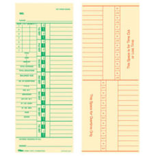 Manila 3-1/2 x 9 1-Sided Weekly Time Cards Green Print 500-Count 
