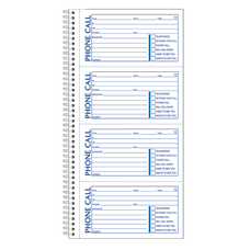 Adams Phone Message Book 2-Part Spiral Bound 400 Sets S1187D Carbonless 8.06 x 11 Inch White and Canary 4 Messages per Page