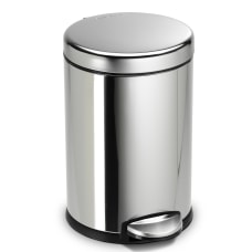 simplehuman Round Stainless Steel Step Trash