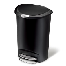 simplehuman Semi Round Plastic Step Trash