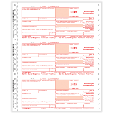 Office Depot 1099-MISC Tax Forms W Software 2019 4-Part 25 pk Staples 