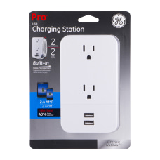GE 2 Outlet 2 USB Wall