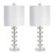 LumiSource Diamond Stacked Contemporary Table Lamps