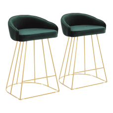 LumiSource Canary Contemporary Counter Stools GoldGreen