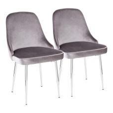 LumiSource Marcel Dining Chairs ChromeSilver Set