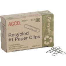 ACCO Recycled Paper Clips Silver 90percent
