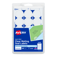 Avery Permanent Mailing Seals 5248 Round